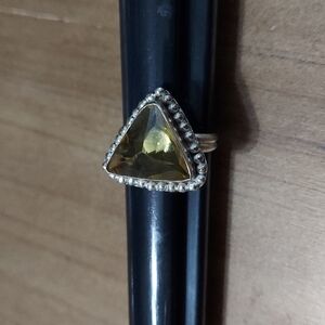 VINTAGE Stamped Sterling Silver Morganite Ring Size 9